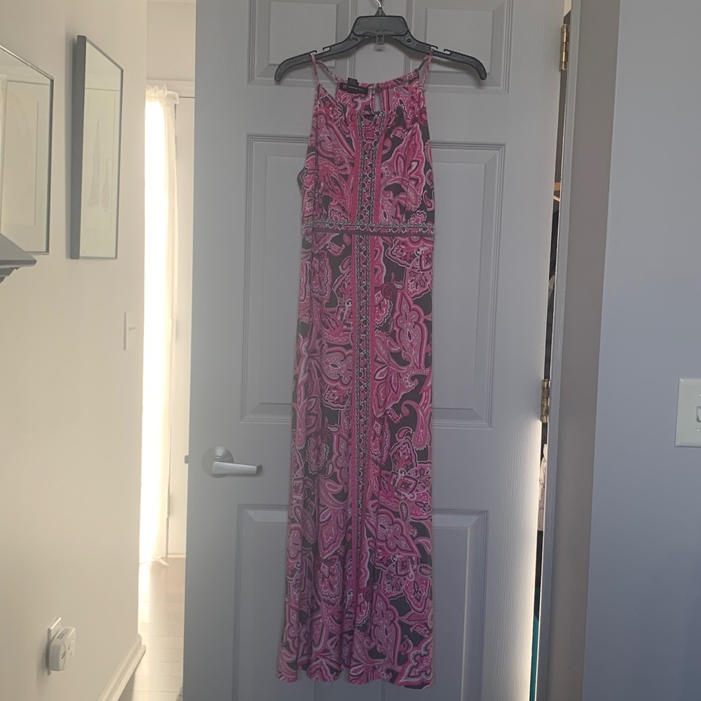 INC International Concepts Pink and Gray Paisley Dress